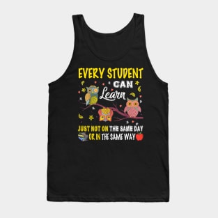 Every Student Can Learn Cute Owl Student Teacher Tank Top